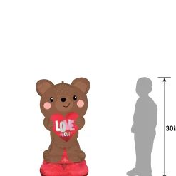 AirLoonz Valentine's Day Brown Bear Foil Balloon