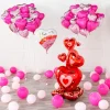 AirLoonz Valentine's Day Stacked Hearts Cluster Foil Balloon, 48in