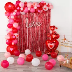 AirLoonz Valentine's Day Stacked Hearts Cluster Foil Balloon, 48in