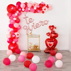 AirLoonz Valentine's Day Stacked Hearts Cluster Foil Balloon, 48in