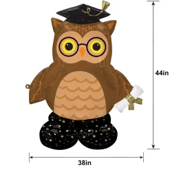 AirLoonz Wise Owl Graduation Foil Balloon, 44in