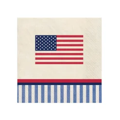 Americana Stripe Beverage Napkins, 16ct