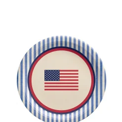 Americana Stripe Paper Dessert Plates, 7in, 8ct