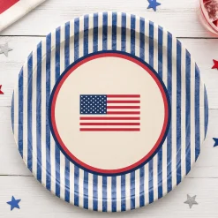 Americana Stripe Patriotic Tableware Kit for 16 Guests