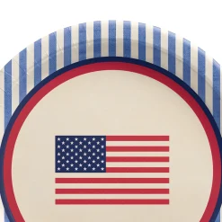 Americana Stripe Patriotic Tableware Kit for 16 Guests