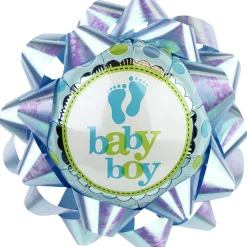 Baby Boy Balloon Gift Bow