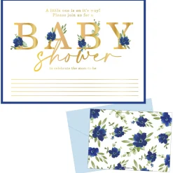 Baby in Bloom Baby Shower Cardstock Invitations, 8ct