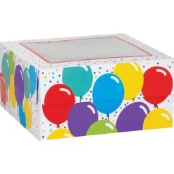 Balloon Birthday Square Window Cake Box, 12in
