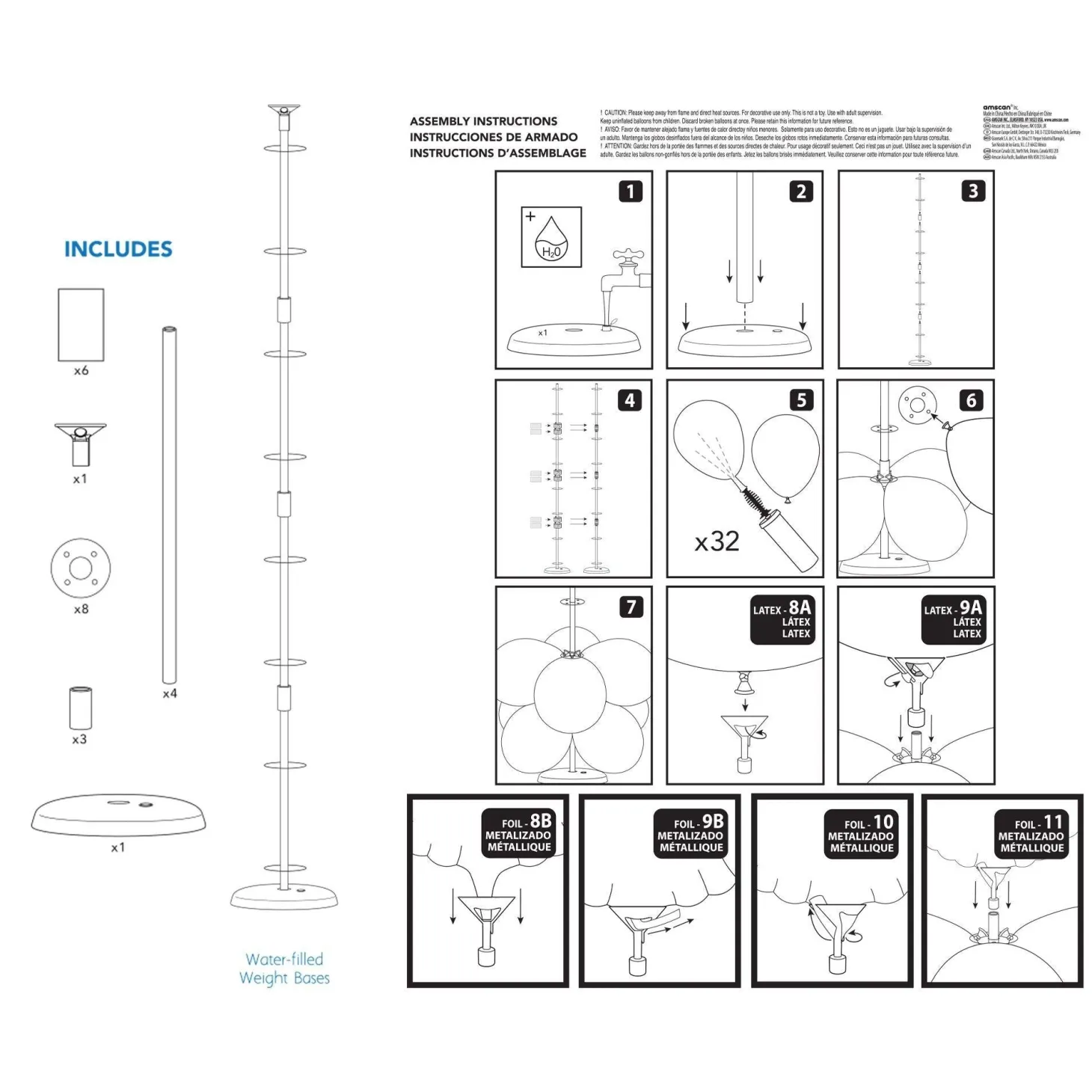 Balloon Column Base Kit, 5ft