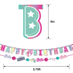 Barbie Dream Together Birthday Cardstock Banners, 5.75ft, 2ct
