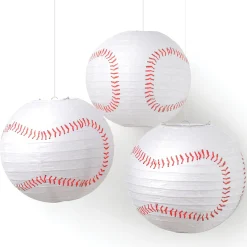 Baseball Paper Lanterns 3ct