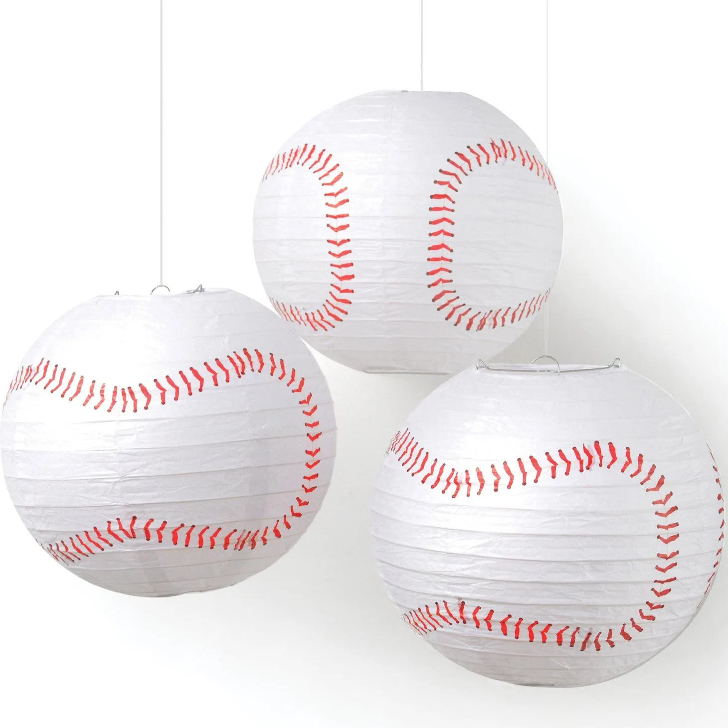 Baseball Paper Lanterns 3ct