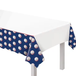 Baseball Plastic Table Cover, 54in x 102in