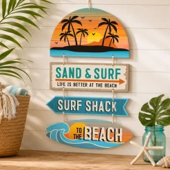 Beach Life MDF Stacked Sign, 14.3in x 22in