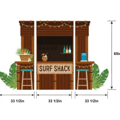 Beach Life Surf Shack 3D Plastic & Raffia Scene Setter, 8.4ft x 5.4ft