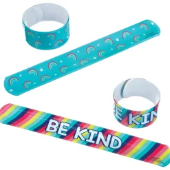Be Kind Rainbow Slap Bracelets 8ct