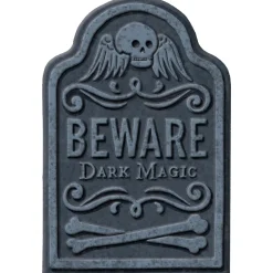 Beware Dark Magic Tombstone, 8in x 12in