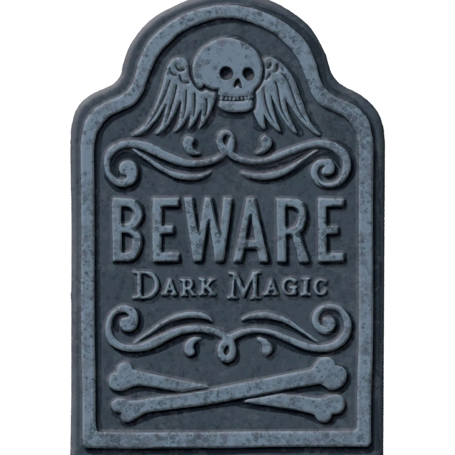 Beware Dark Magic Tombstone, 8in x 12in