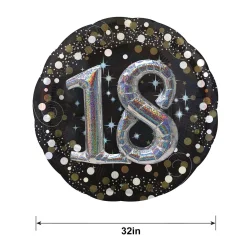 Birthday Balloon 32in - 3D Sparkling Celebration, Ages