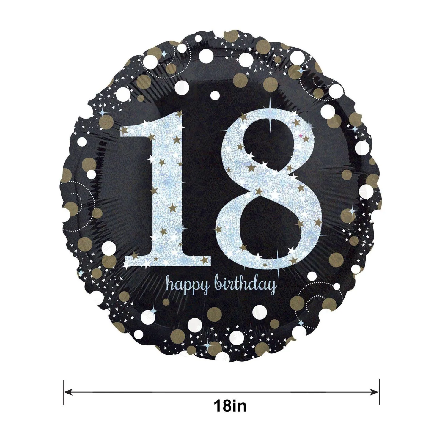 Birthday Balloon 18in - Sparkling Celebration, Ages