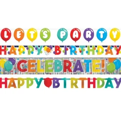 Birthday Balloons Banners, 4ct