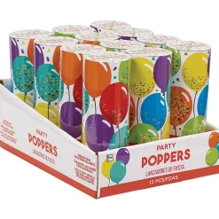 Birthday Balloons Confetti Party Poppers 12ct