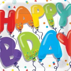 Birthday Balloons Dessert Plates, 7in, 18ct