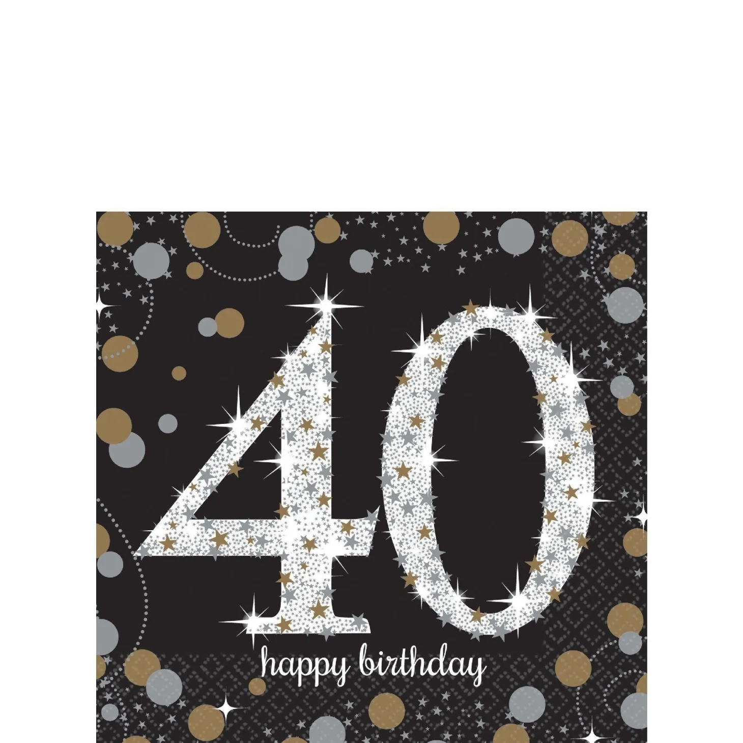 Birthday Beverage Napkins 16ct - Sparkling Celebration, Ages