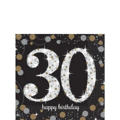 Birthday Beverage Napkins 16ct - Sparkling Celebration, Ages