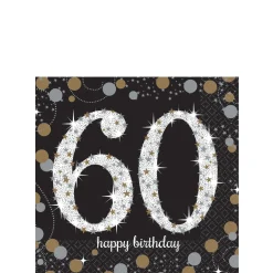 Birthday Beverage Napkins 16ct - Sparkling Celebration, Ages