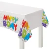 Birthday Celebration Balloons Plastic Table Cover