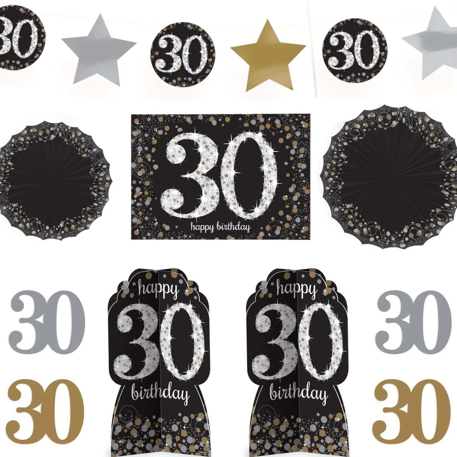 Birthday Room Decorating Kit 10pc - Sparkling Celebration, Ages