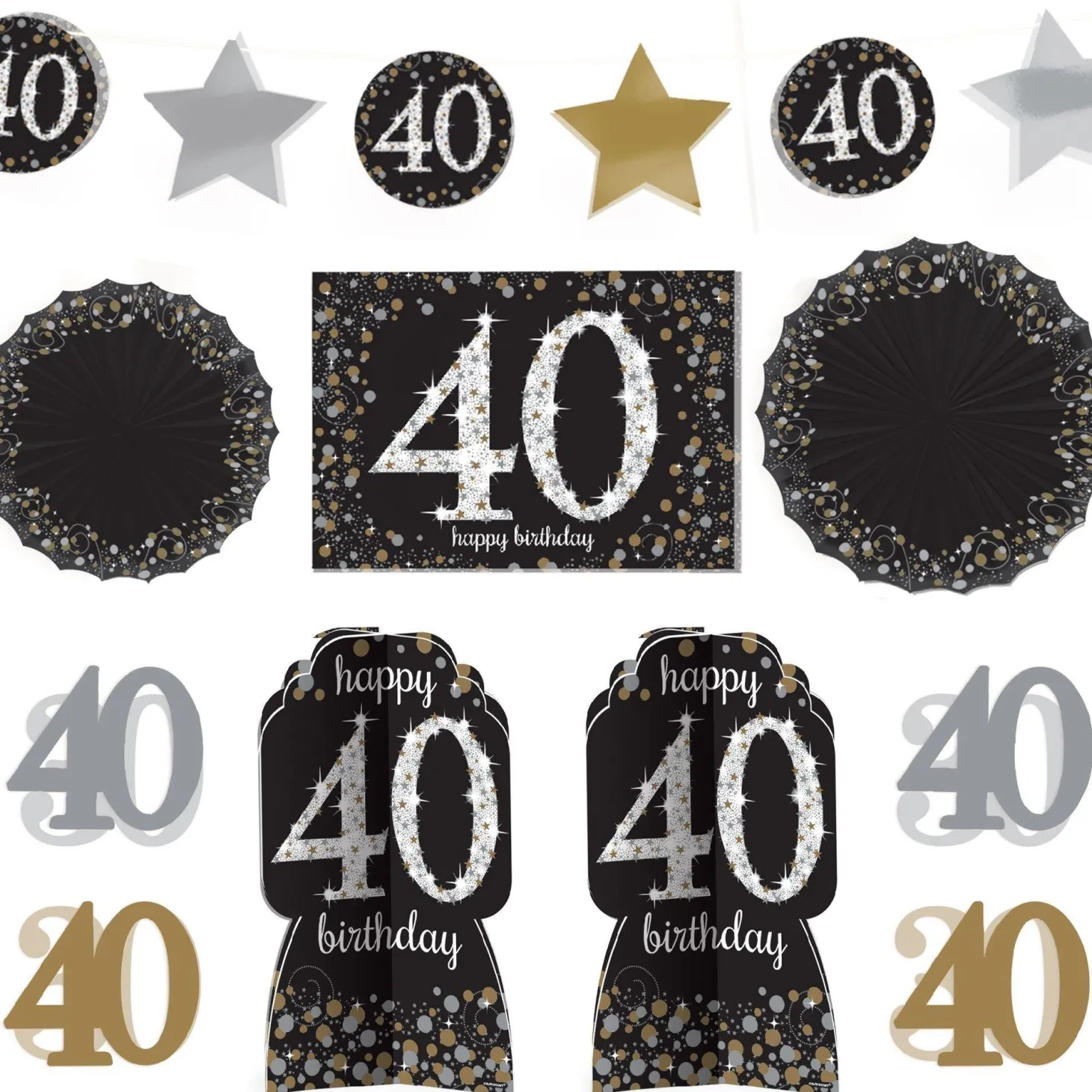 Birthday Room Decorating Kit 10pc - Sparkling Celebration, Ages