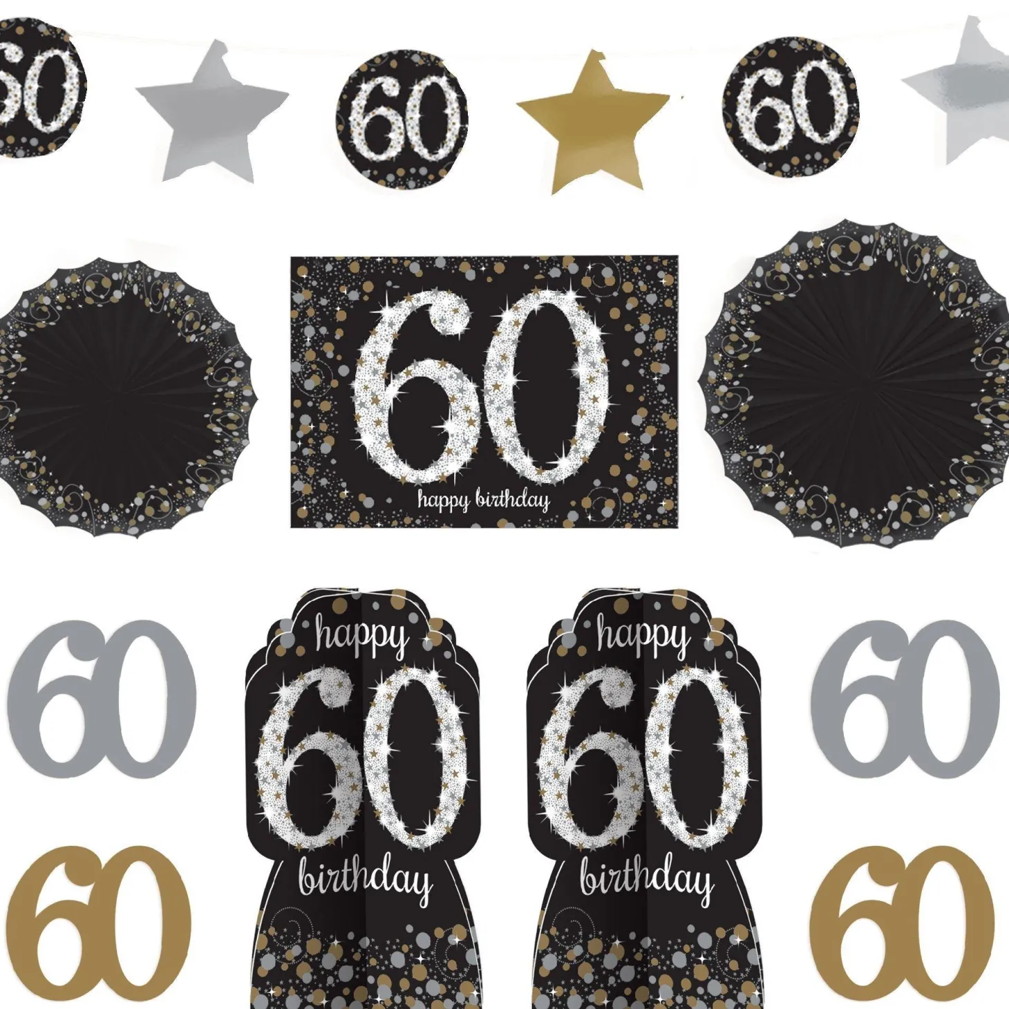 Birthday Room Decorating Kit 10pc - Sparkling Celebration, Ages