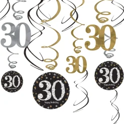 Birthday Swirl Decorations 12ct - Sparkling Celebration, Ages