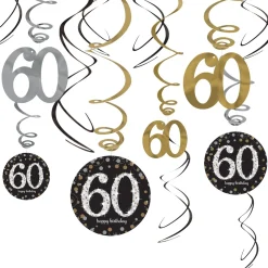 Birthday Swirl Decorations 12ct - Sparkling Celebration, Ages