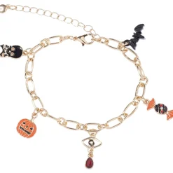 Black Cat, Pumpkin & Mystical Eye Charm Bracelet