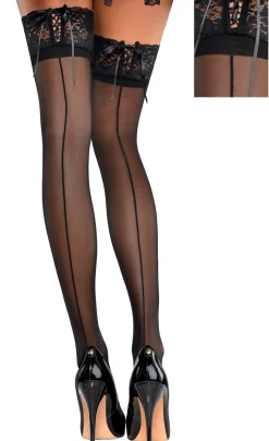 Black Corset Top Thigh High Stockings