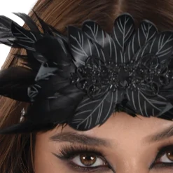 Black Dark Angel Feather Headpiece