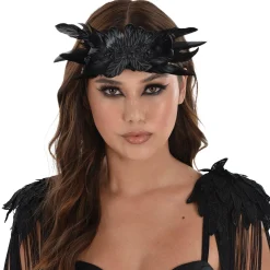 Black Dark Angel Feather Headpiece