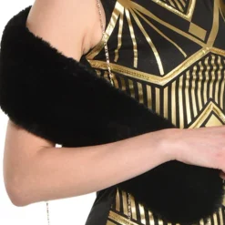 Black Faux Fur Stole