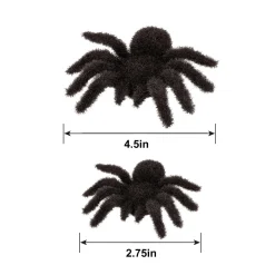 Black Fuzzy Spiders 6ct