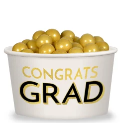 Black & Gold Congrats Grad Paper Treat Cups, 9.5oz, 8ct