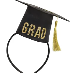 Black & Gold Grad Cap Headband