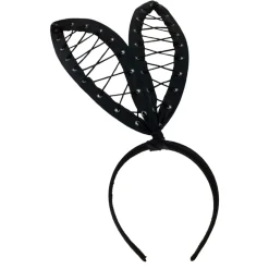 Black Lace-up Bunny Ear Headband