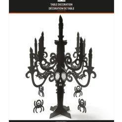Black MDF Candelabra Decoration, 17in x 19.5in - Spellbound Halloween