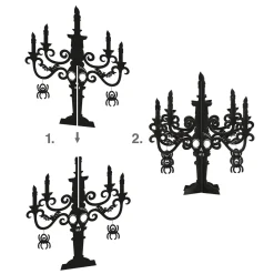 Black MDF Candelabra Decoration, 17in x 19.5in - Spellbound Halloween