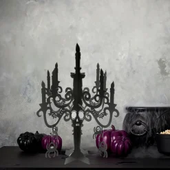 Black MDF Candelabra Decoration, 17in x 19.5in - Spellbound Halloween