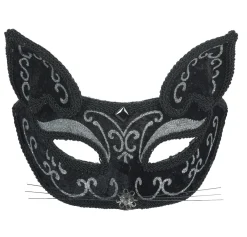 Black Scroll Cat Mask