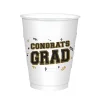 Black Silver and Gold Grad 16 oz Plastic Tumbler, 25ct